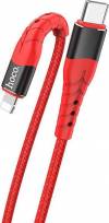 Hoco Braided USB 2.0 Cable USB-C male - Lightning Κόκκινο 1.2m (U64 Superior PD)